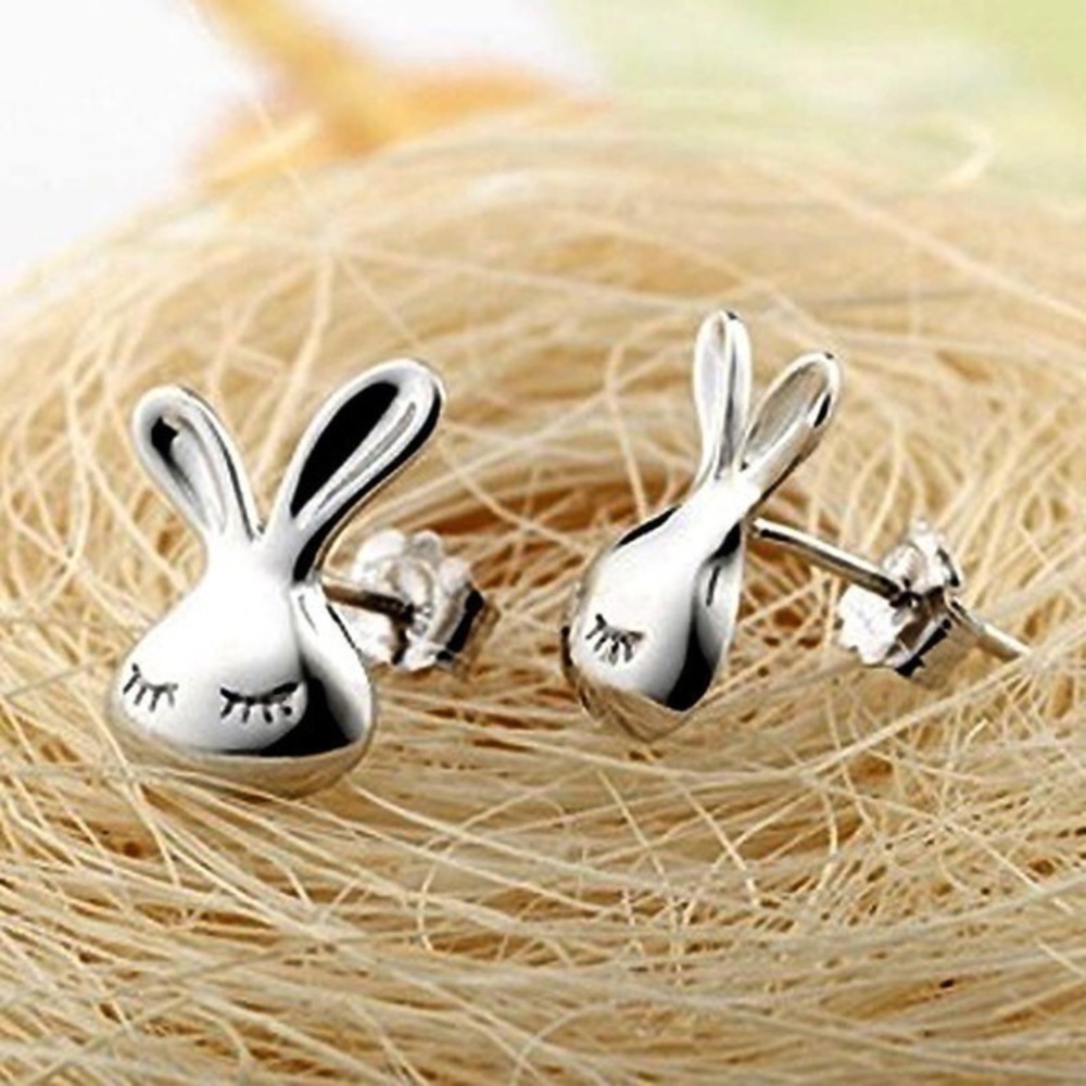 - - New S925 Sterling silver bunny ( big)earrings